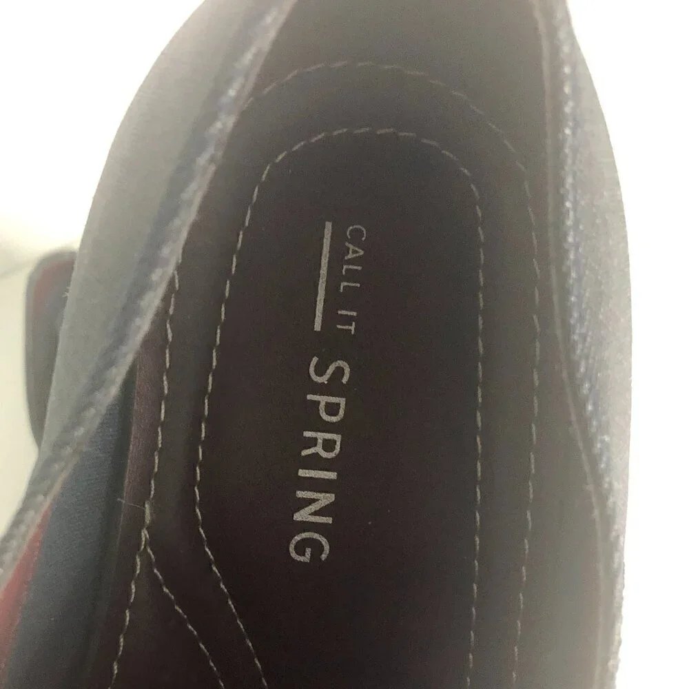 Call It Spring Shoes Oxford Men's Size 12 Blue Almond Toe Textured Canvas